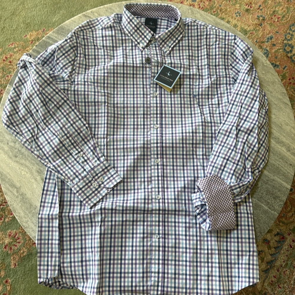 Tailorbyrd Purple Button Up Shirt NWT Medium
